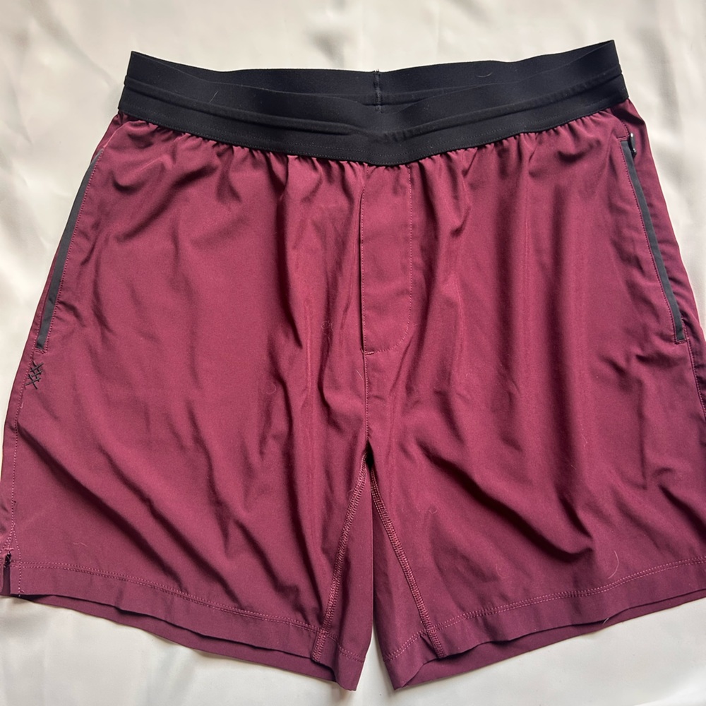 RHONE Athletic Shorts in Burgundy, Blue, and Beige - Picture 6 of 11